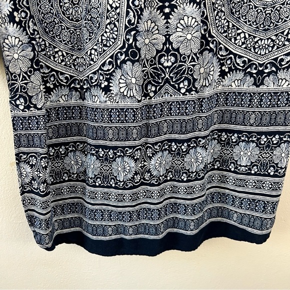 Anthropologie Fig & Flower Bohemian Rayon Balloon Sleeve Tunic Blouse L - Picture 9 of 13